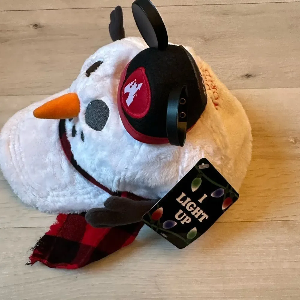 Disney Baseball Cap Hat There's Snow Place Like Home Plush Snowman‎ Light-Up Nwt
